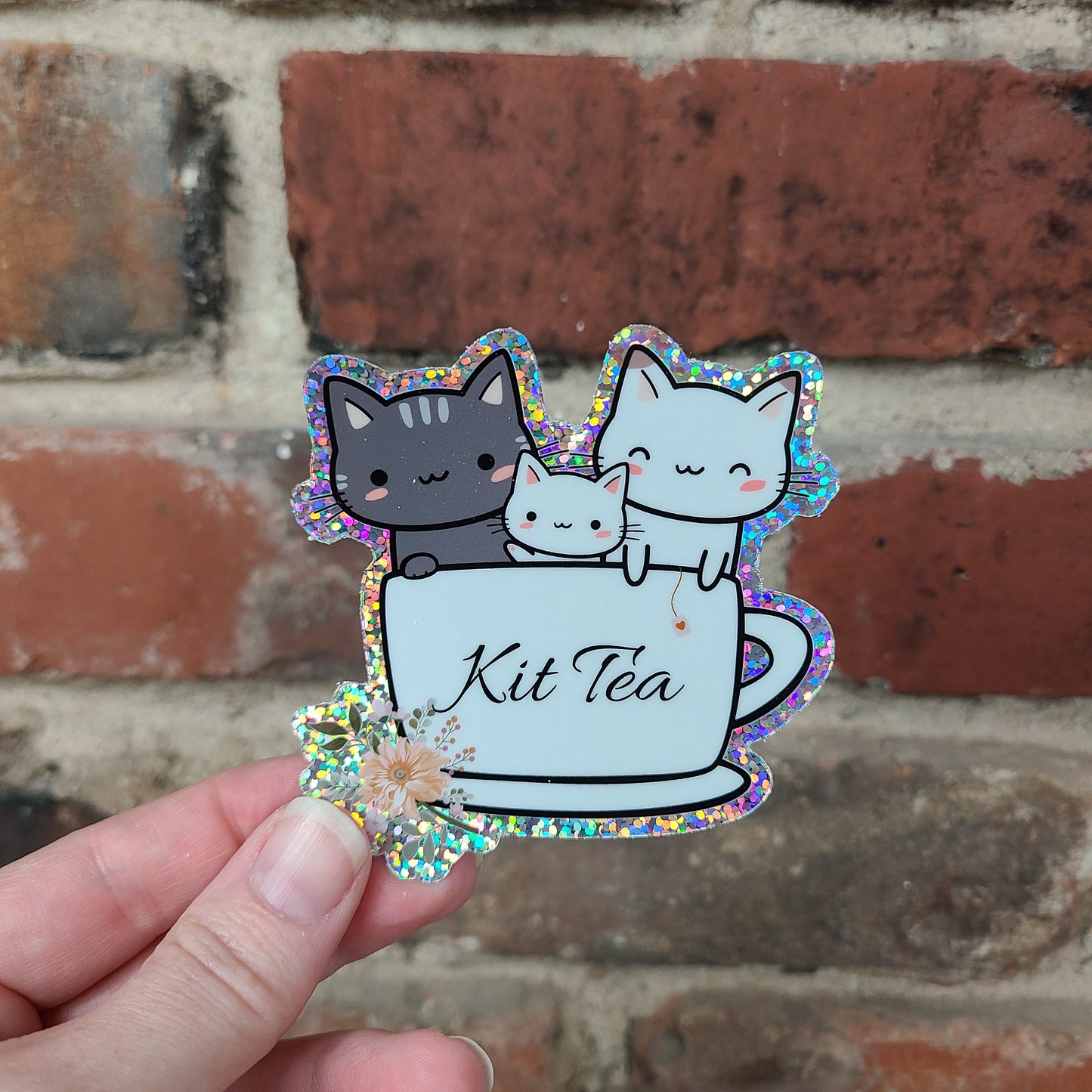 Kit Tea Sparkle Holo Sticker