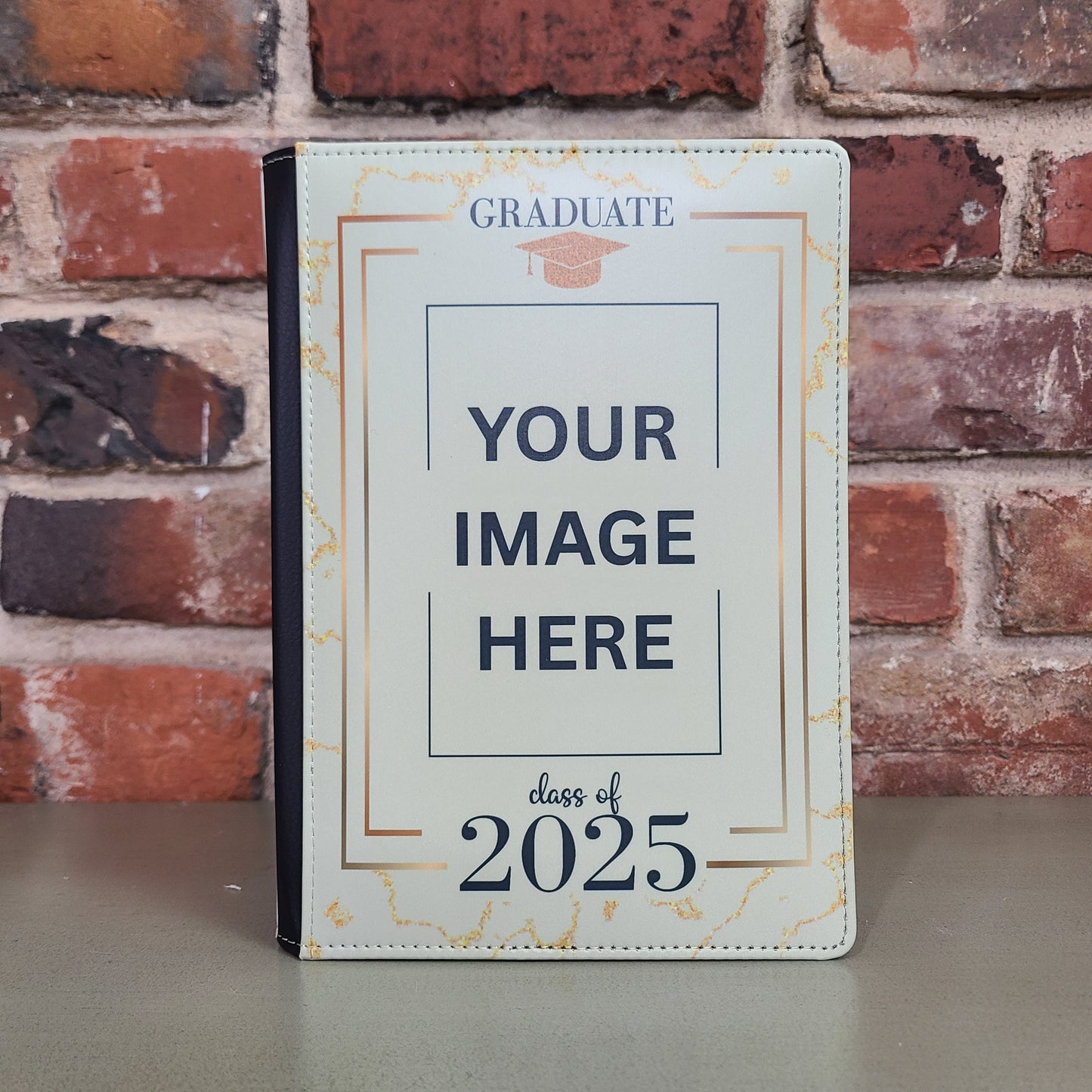 Graduation Personalized Photo Journal, Gold Graduation Notebook