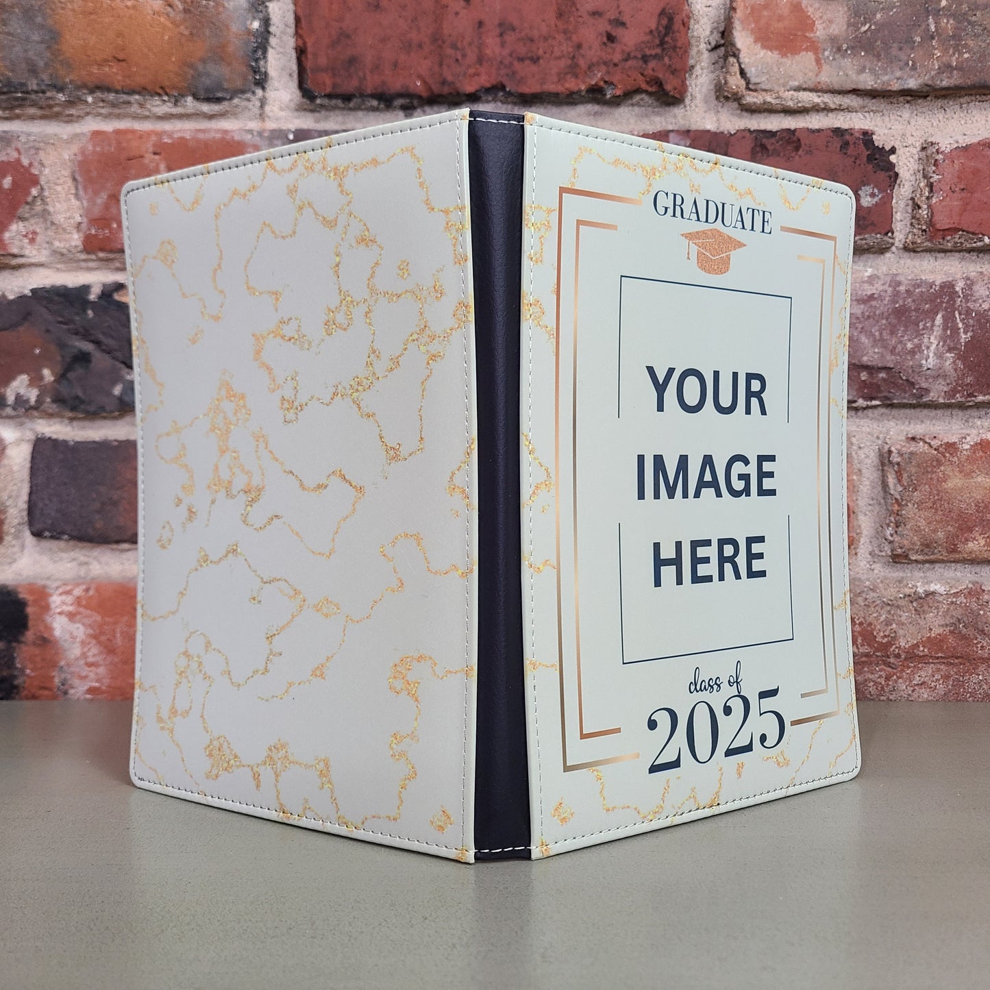 Graduation Personalized Photo Journal, Gold Graduation Notebook