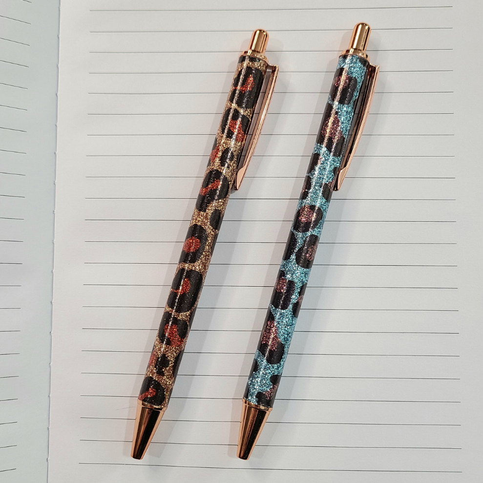 Leopard Print Smooth Glitter Ballpoint Pen