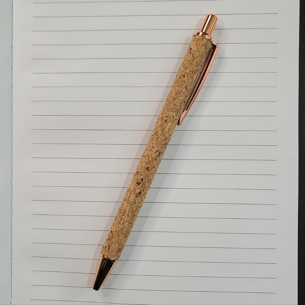 Cork Texture Ballpoint Pen, Retractable Pen