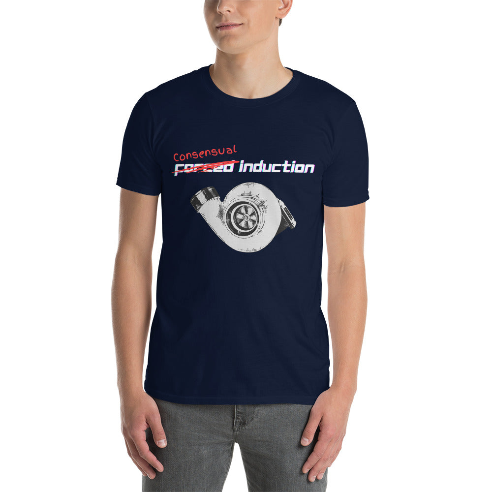 Forced Consensual Induction, Car Lover, Trucks, Turbo Charger, Car Shirt, Funny Car Shirt, Gearhead, Mechanic, Short-Sleeve Unisex T-Shirt