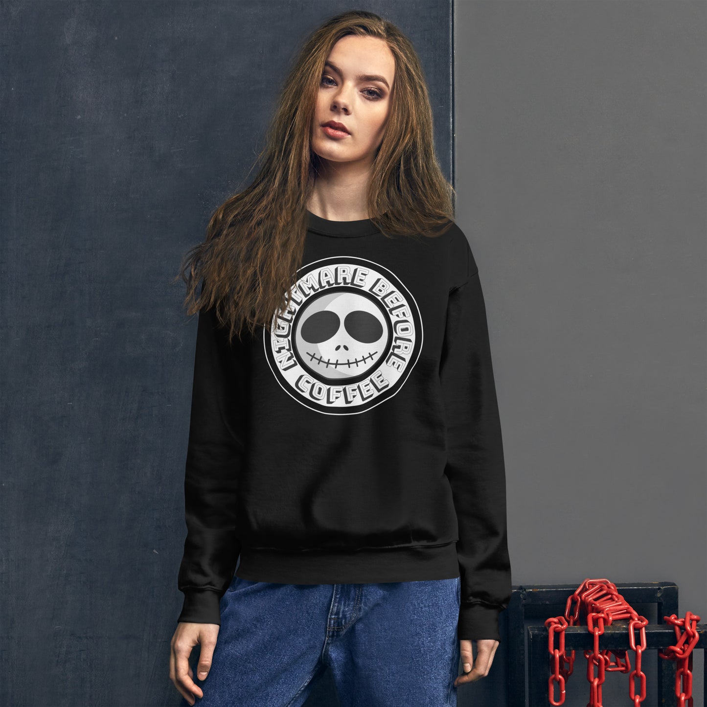 Nightmare Before Coffee Funny Sweatshirt, Coffee Lover, Coffee Sweatshirt, Coffee Shirt, Nightmare Before Christmas, Unisex Sweatshirt