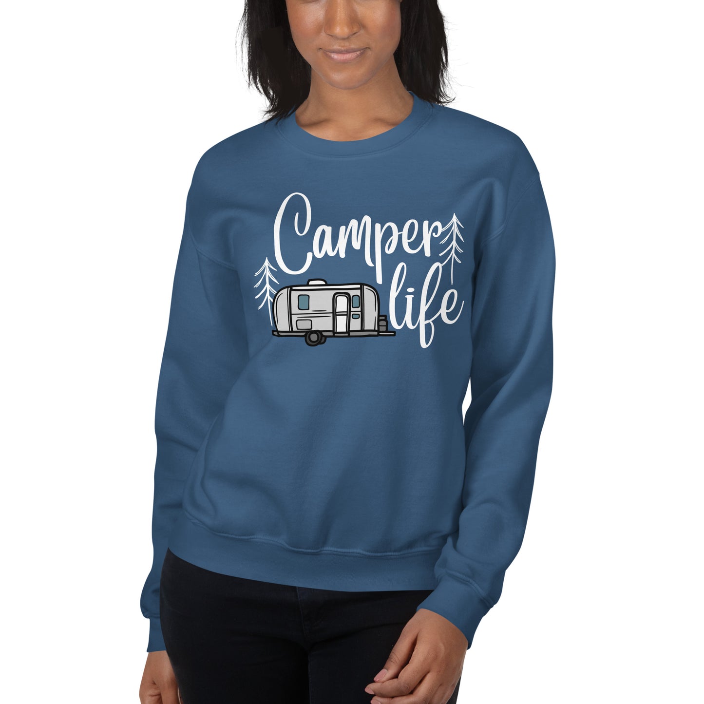 Camper Life Sweatshirt, Camping, Outdoors, Adventure, Explore, Family Time, Weekend Fun, Unisex Sweatshirt