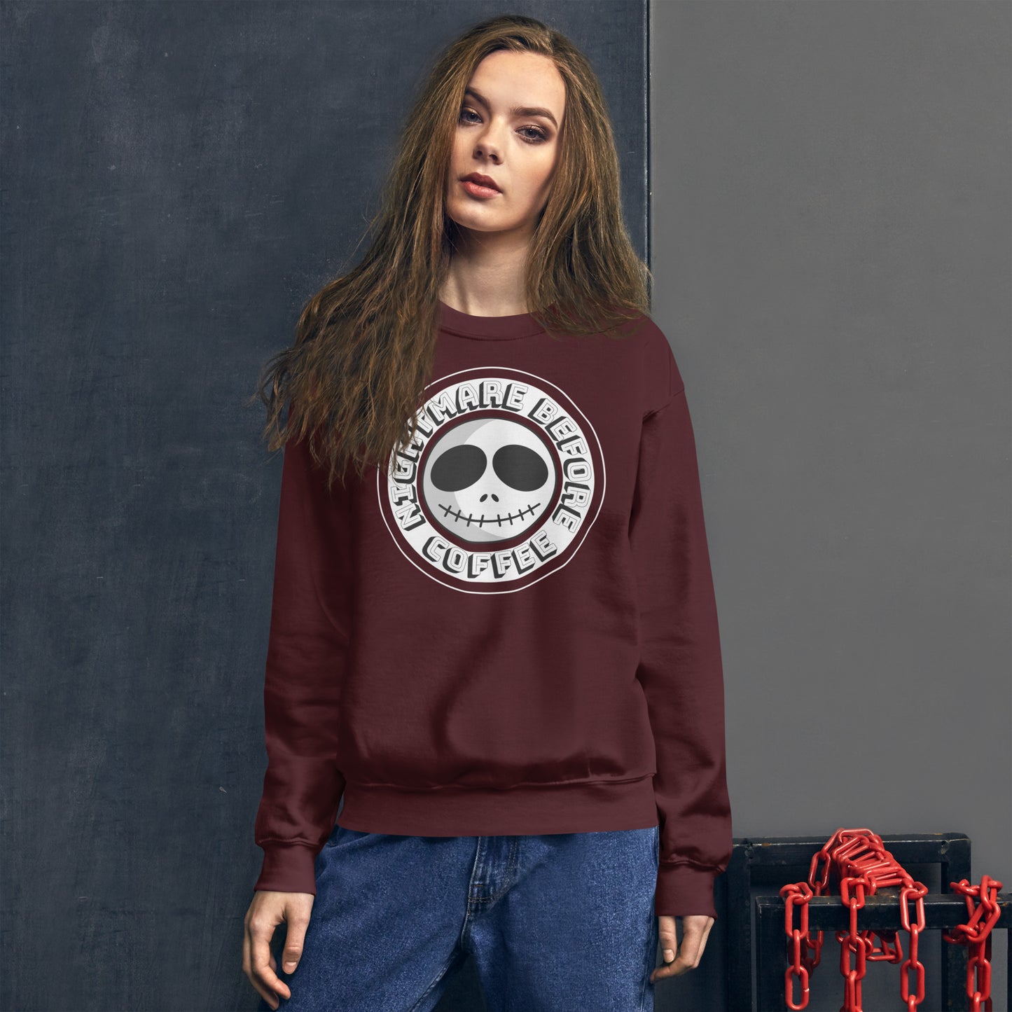 Nightmare Before Coffee Funny Sweatshirt, Coffee Lover, Coffee Sweatshirt, Coffee Shirt, Nightmare Before Christmas, Unisex Sweatshirt