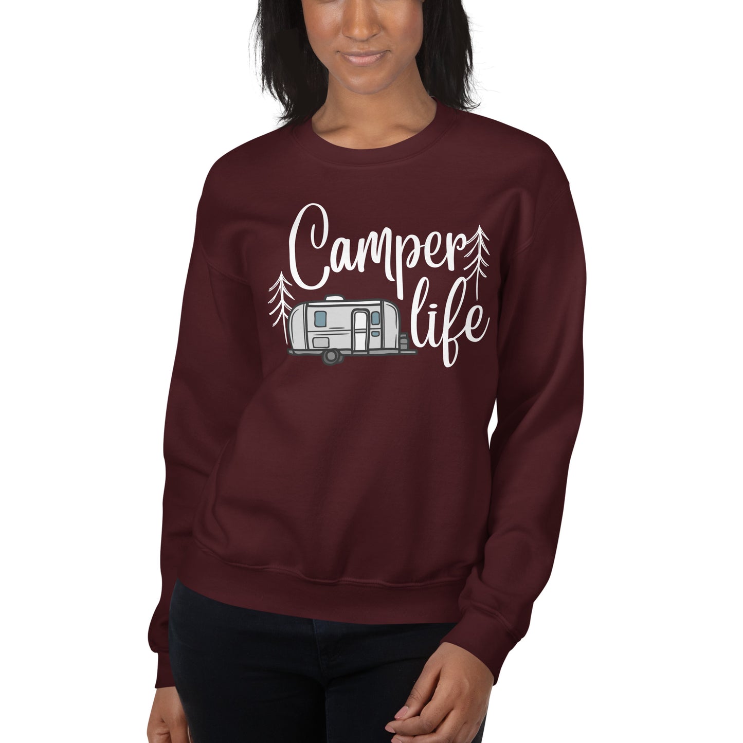 Camper Life Sweatshirt, Camping, Outdoors, Adventure, Explore, Family Time, Weekend Fun, Unisex Sweatshirt