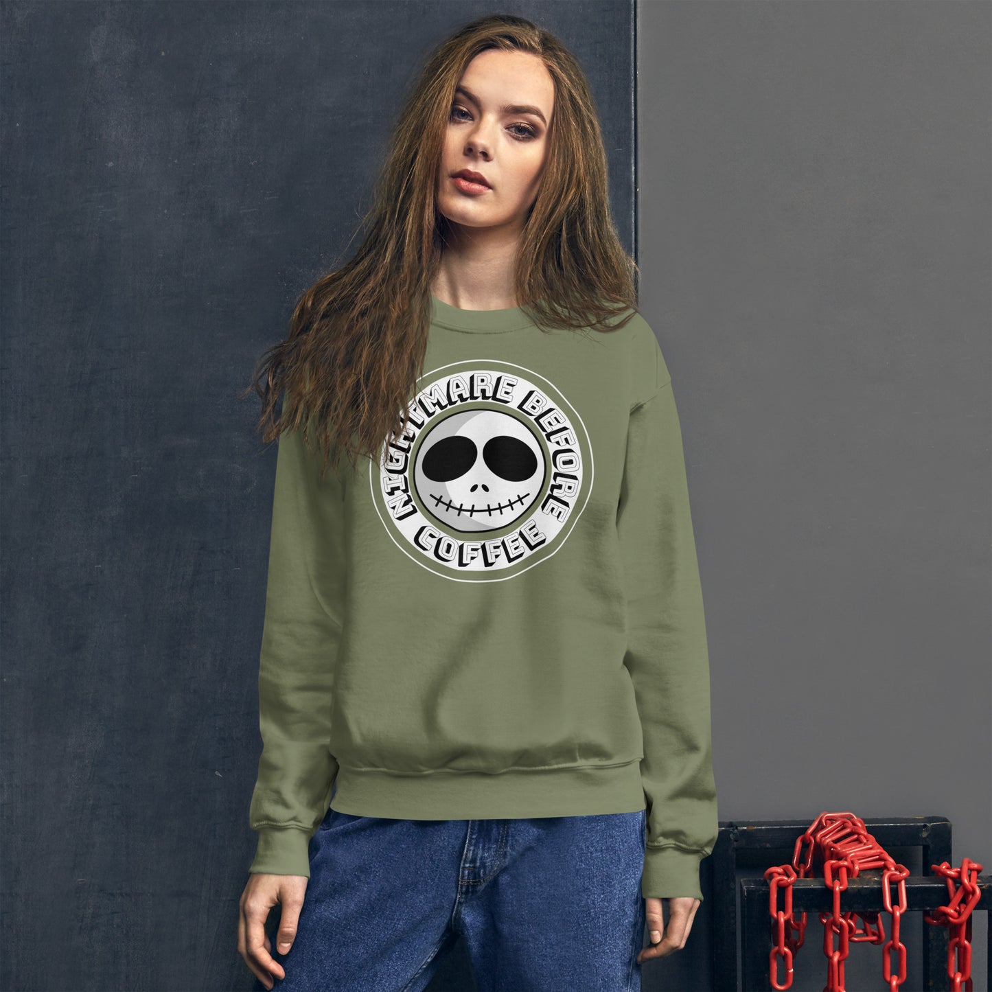 Nightmare Before Coffee Funny Sweatshirt, Coffee Lover, Coffee Sweatshirt, Coffee Shirt, Nightmare Before Christmas, Unisex Sweatshirt