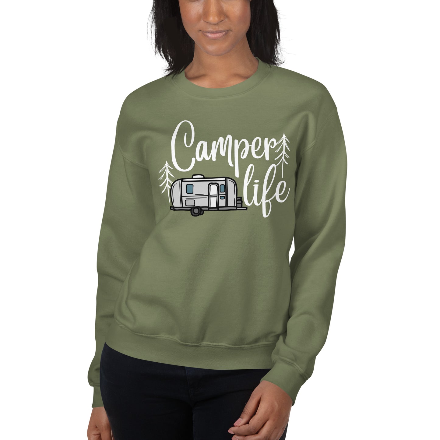 Camper Life Sweatshirt, Camping, Outdoors, Adventure, Explore, Family Time, Weekend Fun, Unisex Sweatshirt