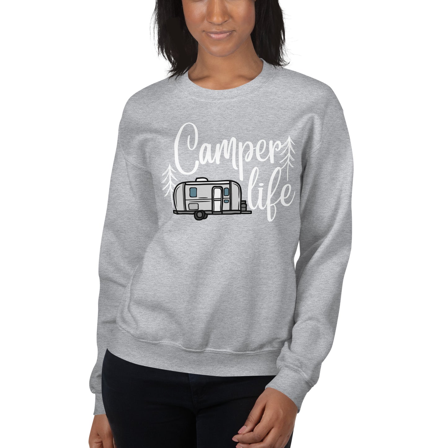 Camper Life Sweatshirt, Camping, Outdoors, Adventure, Explore, Family Time, Weekend Fun, Unisex Sweatshirt