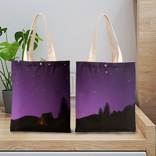 Purple Camping Tote Bag