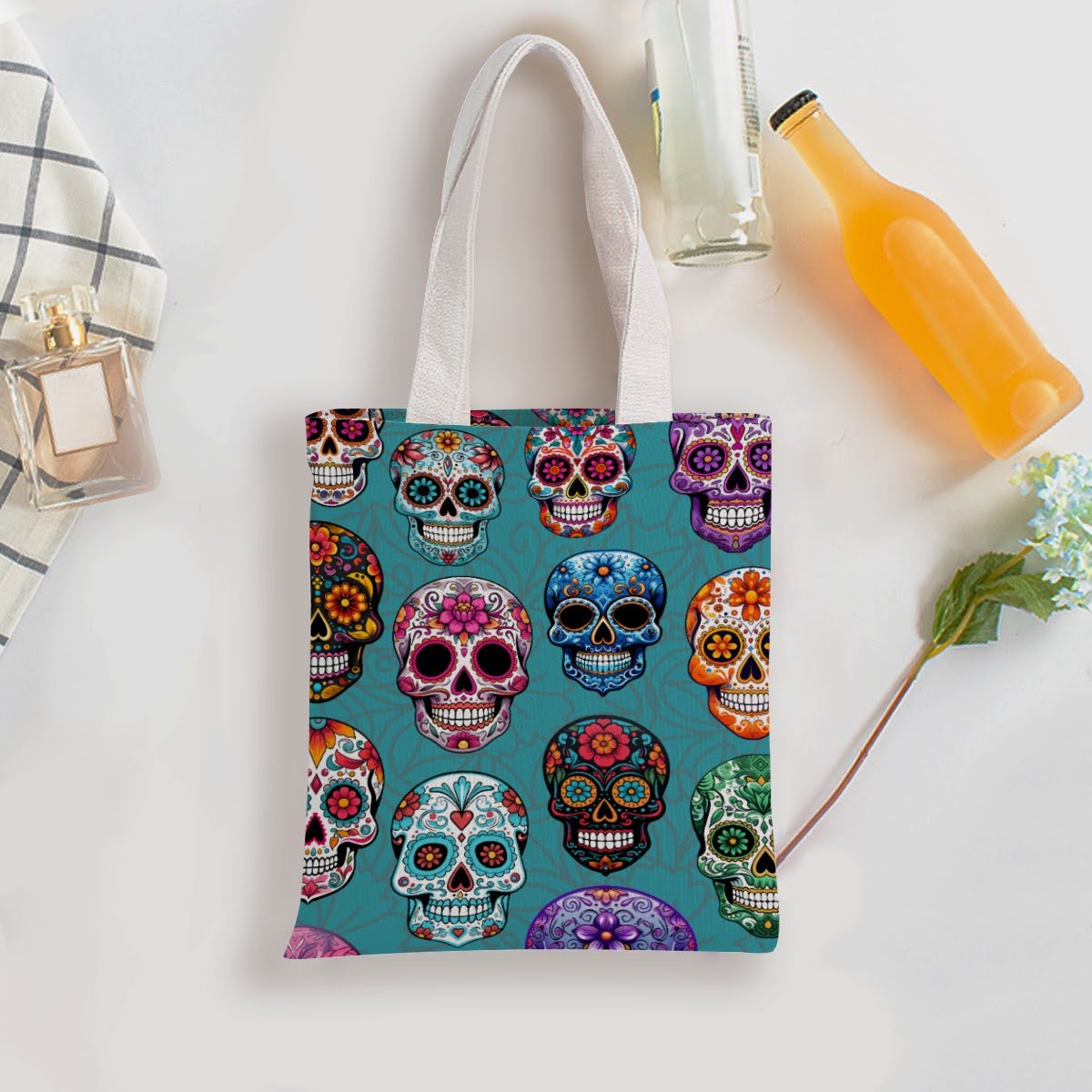 Sugar Skull Tote Bag, Day of the Dead