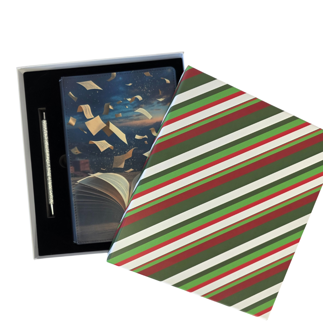 Christmas Striped Gift Box, Journal Gift Box