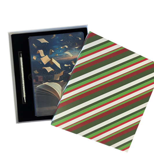 Christmas Striped Gift Box, Journal Gift Box