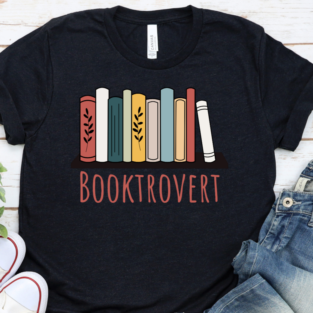 Booktrovert Shirt, Book Lover Shirt, Books, Stories, Book Shirt, Introvert Shirt, Gift for Her Short-Sleeve Unisex Graphic T-Shirt