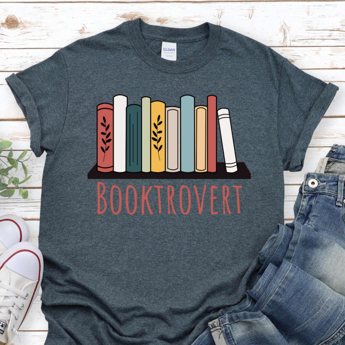 Booktrovert Shirt, Book Lover Shirt, Books, Stories, Book Shirt, Introvert Shirt, Gift for Her Short-Sleeve Unisex Graphic T-Shirt