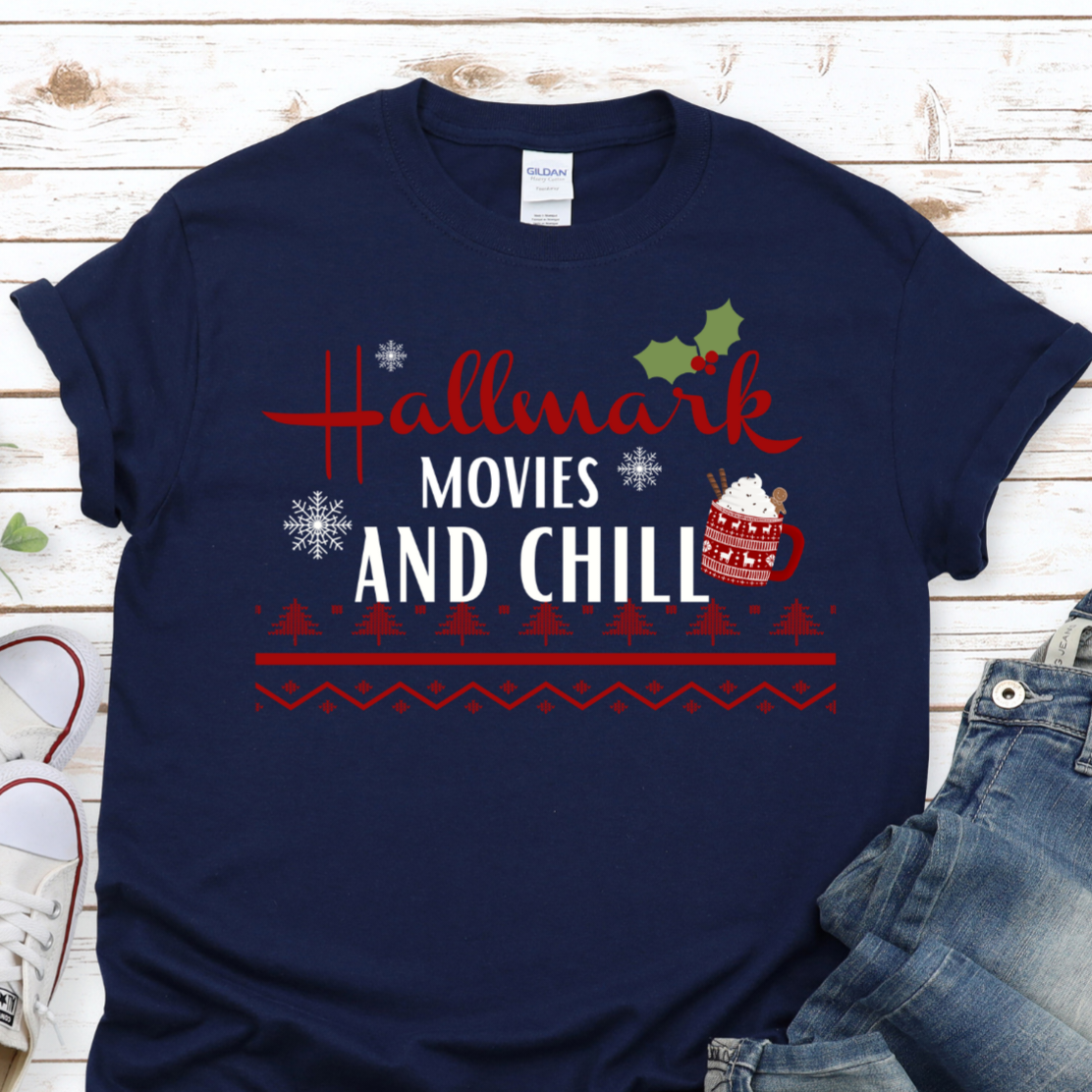 Hallmark Movies Shirt, Hallmark Lover, Hallmark and Chill, Hallmark Christmas, Christmas Shirt, Movies, Short-Sleeve Unisex T-Shirt