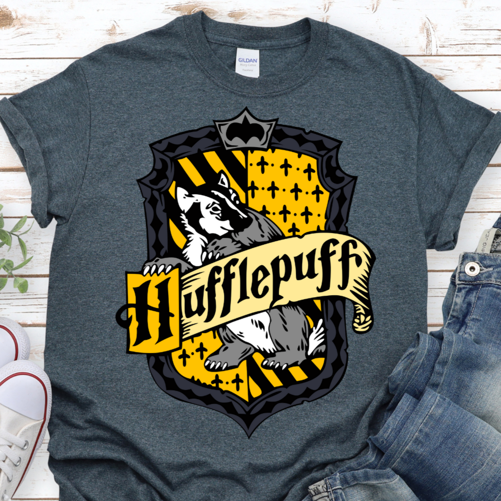 Harry Potter Shirt, Hufflepuff Shirt, Hogwarts, Wizard, Potterhead, Harry Potter Fan, Pop Culture, Short-Sleeve Unisex T-Shirt