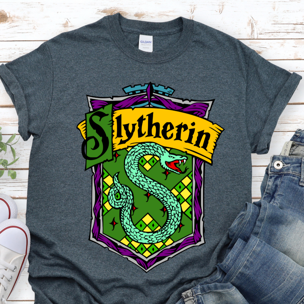 Harry Potter Shirt, Slytherin, Potterhead, Wizard, Hogwarts, Snake Shirt, Snape, Dark Magic, Short-Sleeve Unisex T-Shirt