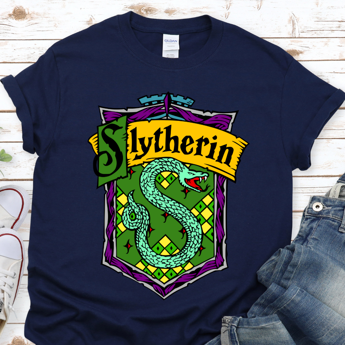 Harry Potter Shirt, Slytherin, Potterhead, Wizard, Hogwarts, Snake Shirt, Snape, Dark Magic, Short-Sleeve Unisex T-Shirt