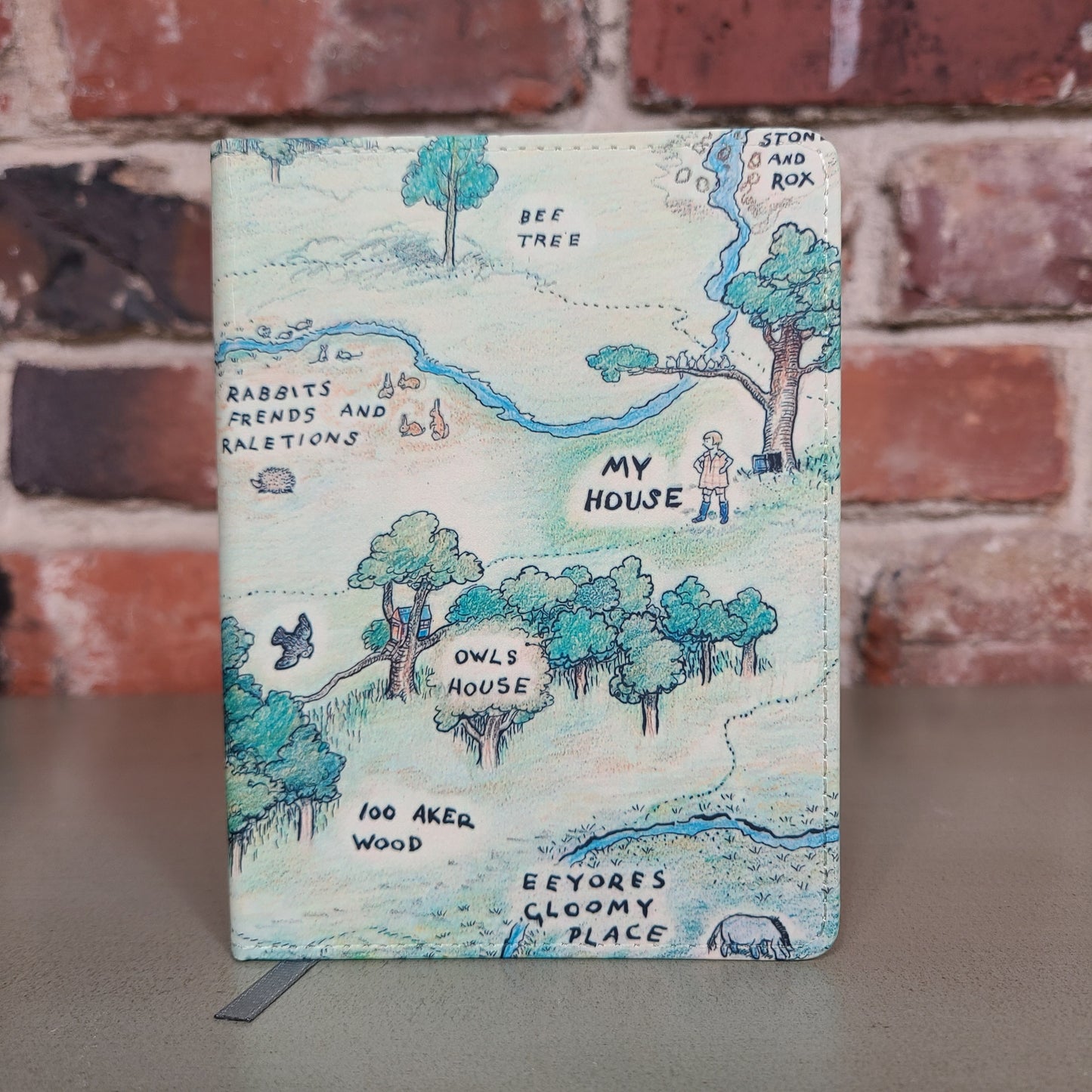 Winnie the Pooh Hundred Acre Wood Vintage Classic Map Reusable Journal, Cute Journal Gift for Friend Gift Notebook, Tigger Piglet Eeyore