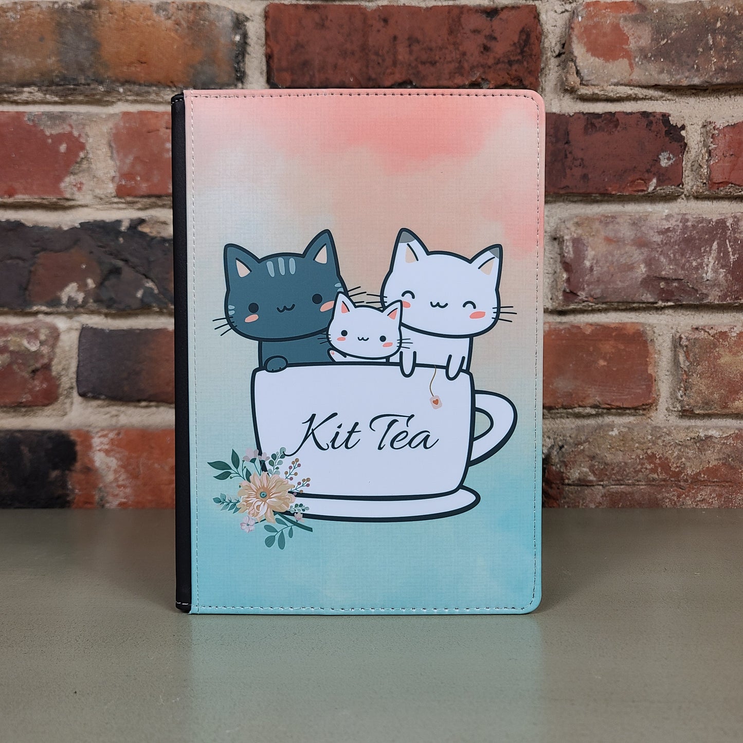 Kit Tea Cat Lover Journal Kitten Cute Journal Cats in a Tea Cup Tea Lover Sketchbook Animal Lover Gift for Her Pretty Notebook Wellness