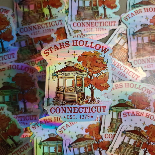 Gilmore Girls Sticker, Stars Hollow Connecticut Holographic Sticker