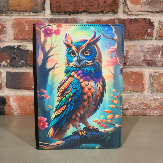 Vibrant Owl Journal, Colorful Forest, Whimsical Journal