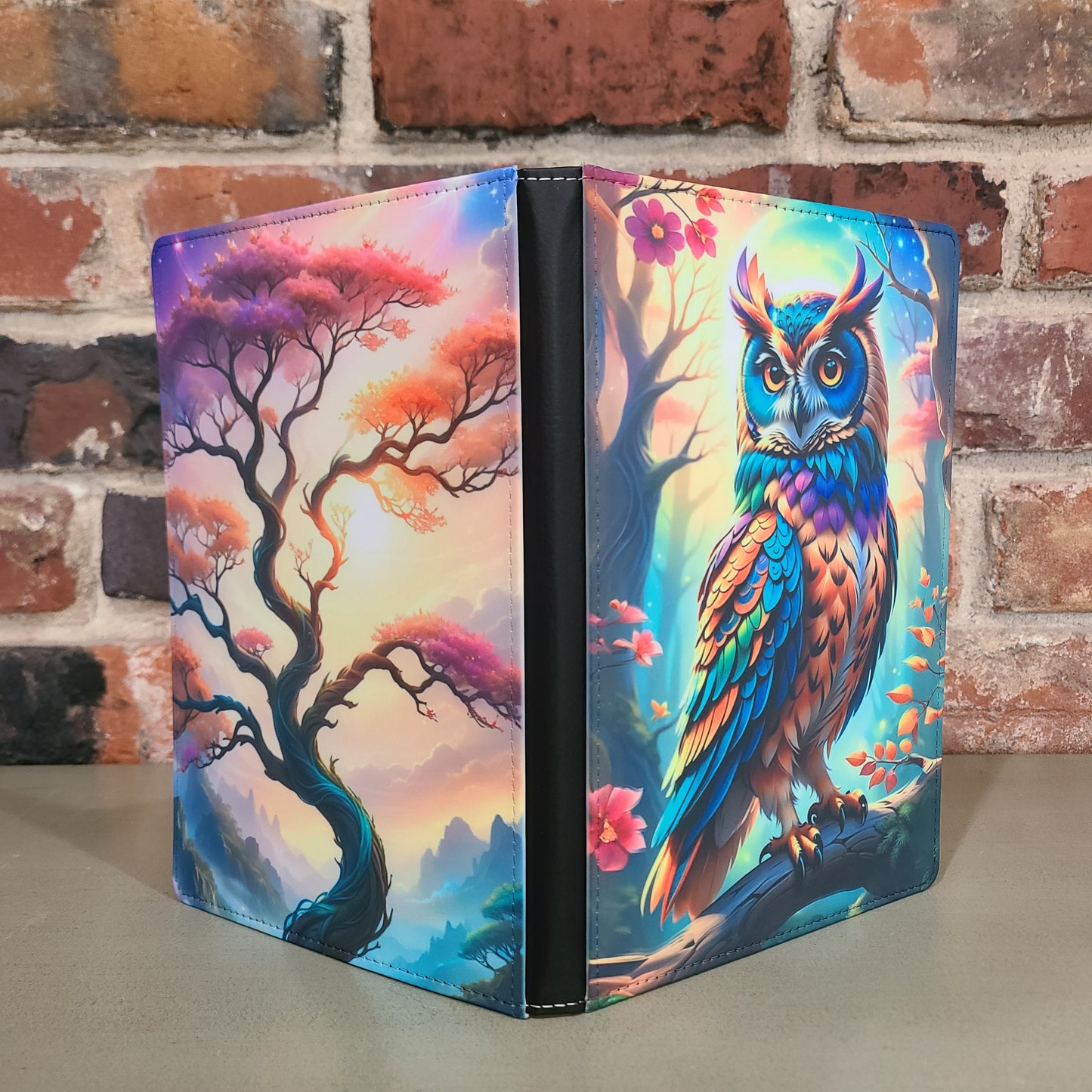 Vibrant Owl Journal, Colorful Forest, Whimsical Journal