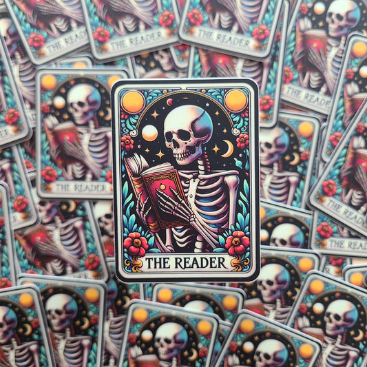 Reader Tarot Card Sticker, Book Lover