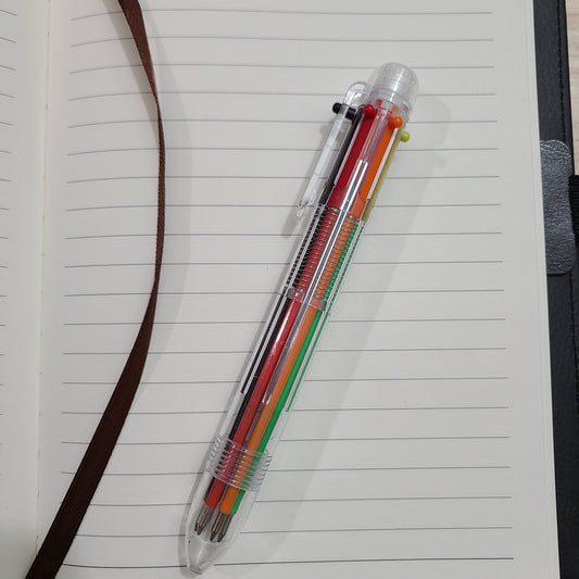 Multi-Color Retractable Pen, 6-Color Pen