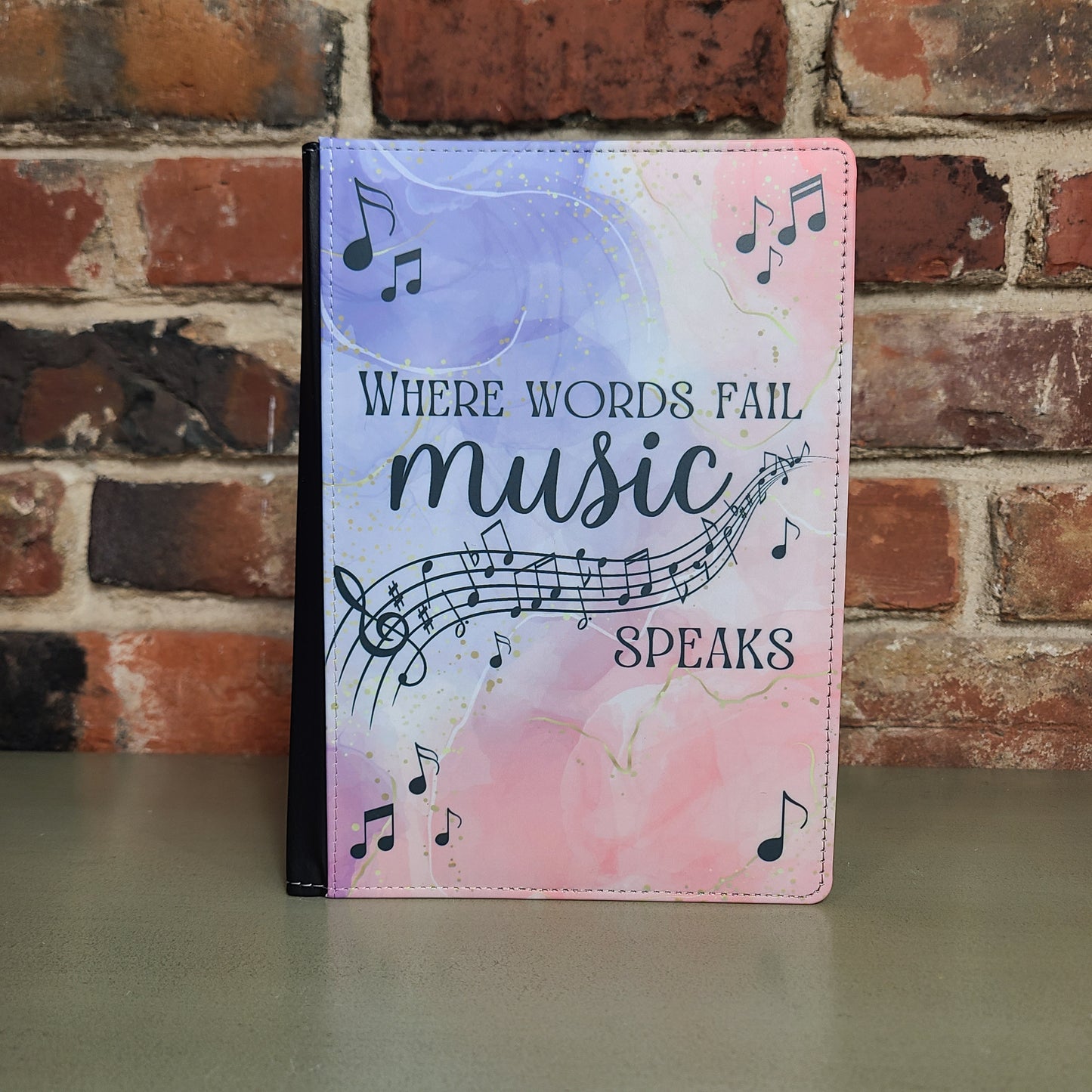 Music Journal, Watercolor Pink and Purple