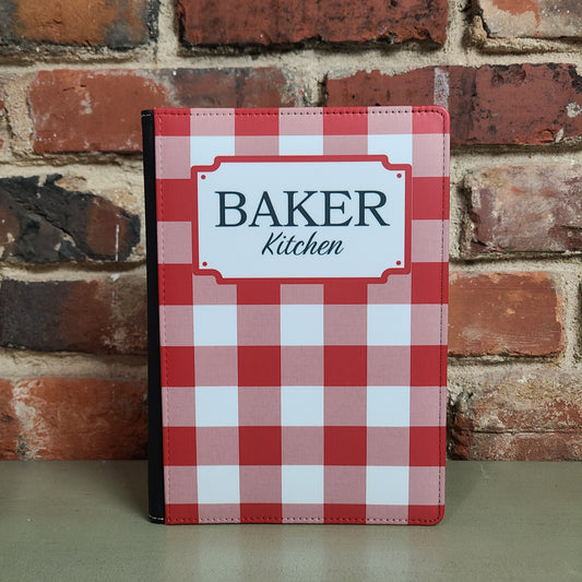 Red and White Plaid Cookbook, Cooking, Baking, Recipe Journal