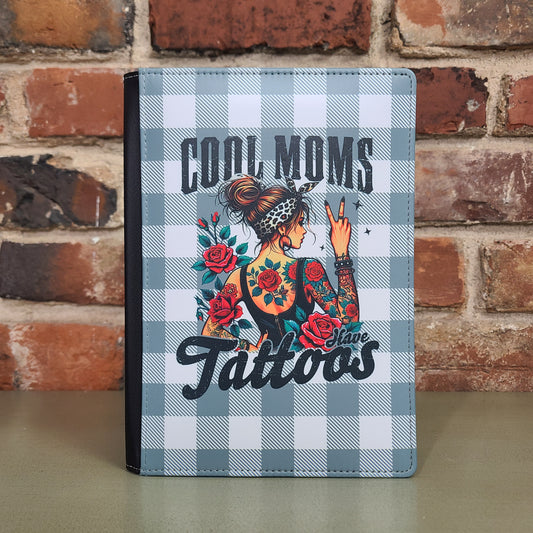 Cool Mom Tattoo Journal, Black and White Plaid