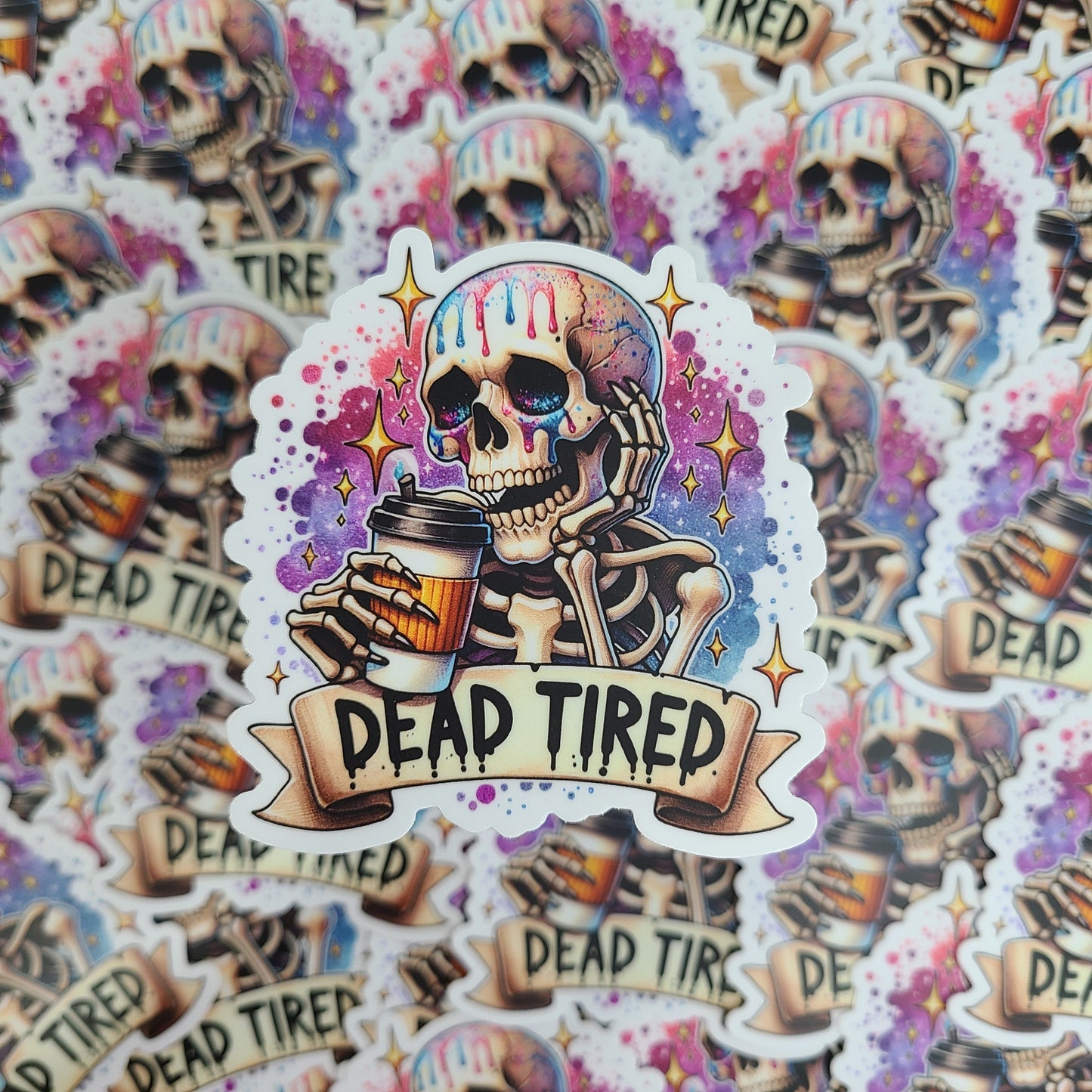 Dead Tired Skeleton Sticker