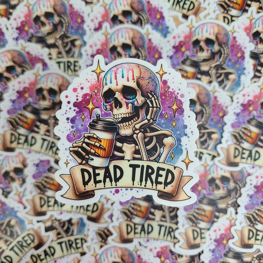 Dead Tired Skeleton Sticker
