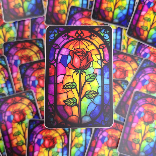 Rose Stained Glass Sticker