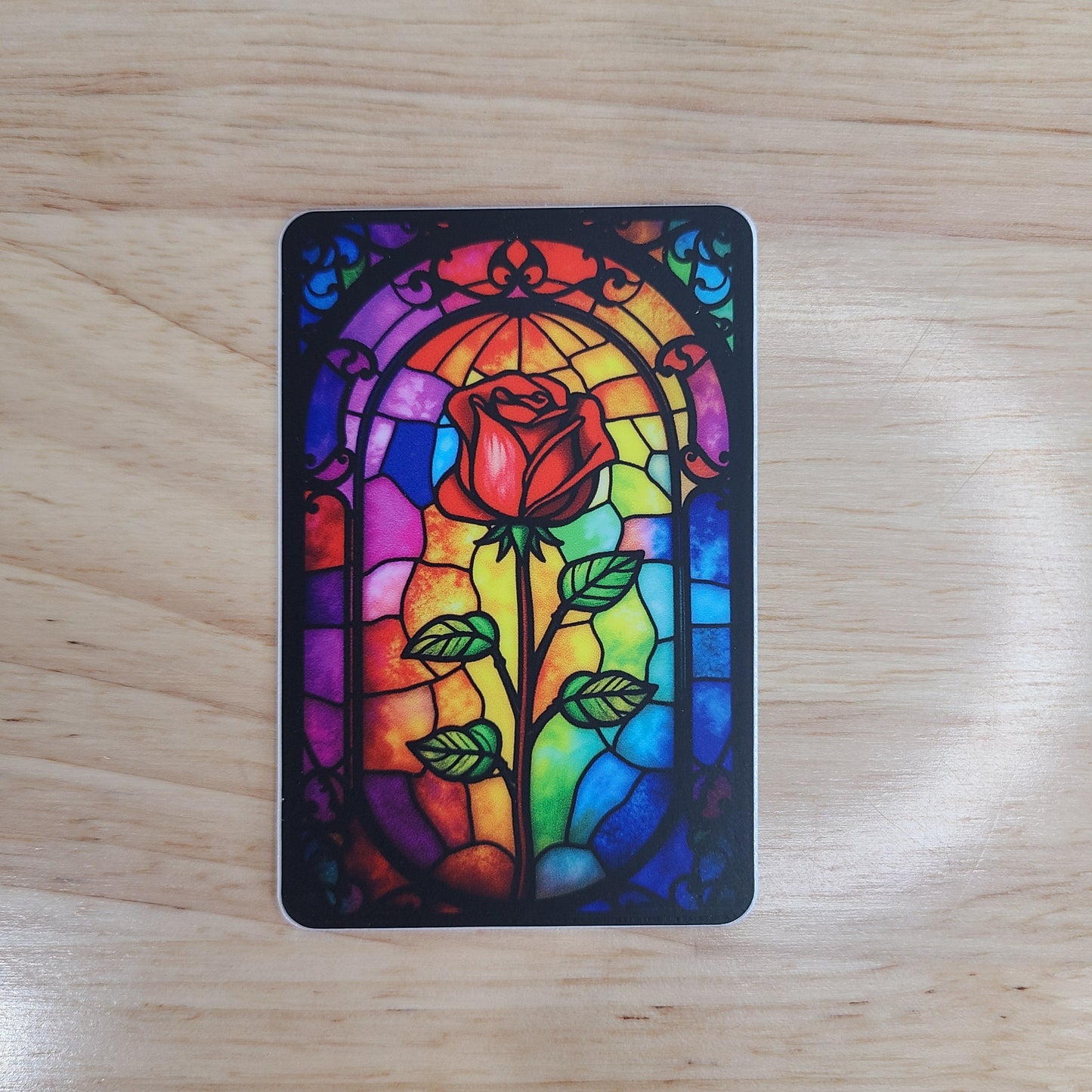 Rose Stained Glass Sticker