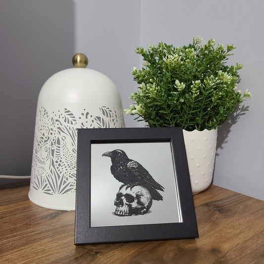 Crow & Skull Desktop Mirror