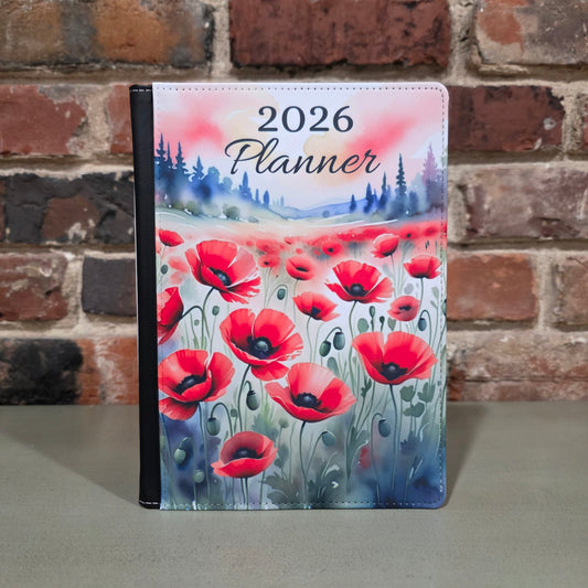 Watercolor Poppy Planner Cover