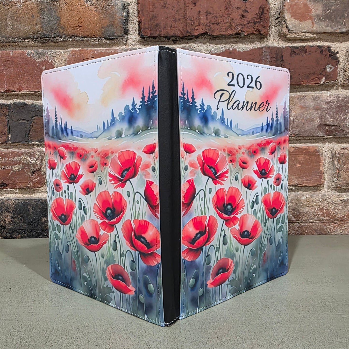 Watercolor Poppy Planner Cover
