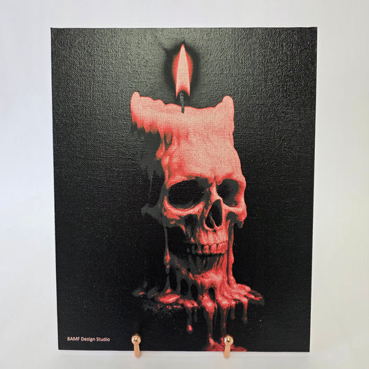 Wax Skull Framed Laser Art