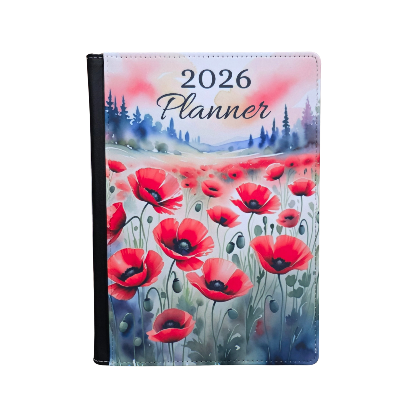 Watercolor Poppy Planner Cover