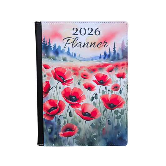 Watercolor Poppy Planner Cover