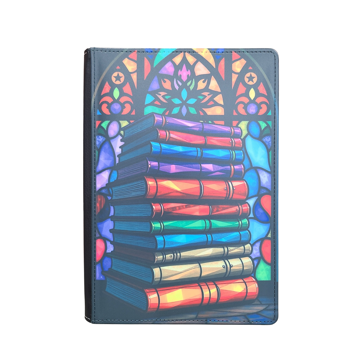 Book Stack Stained Glass Journal