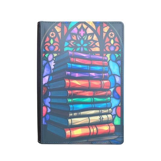 Book Stack Stained Glass Journal
