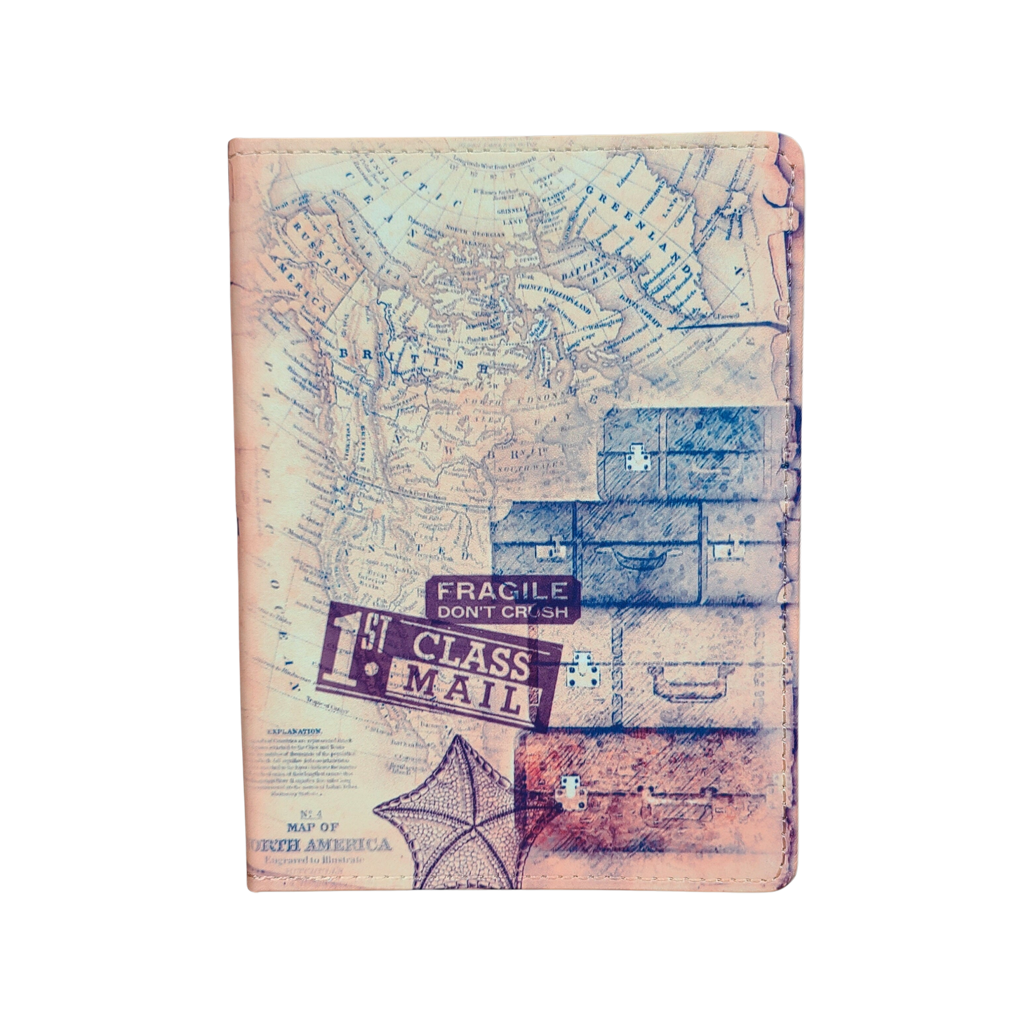 Vintage Map and Suitcase Journal