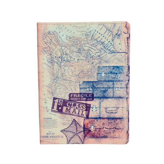 Vintage Map and Suitcase Journal