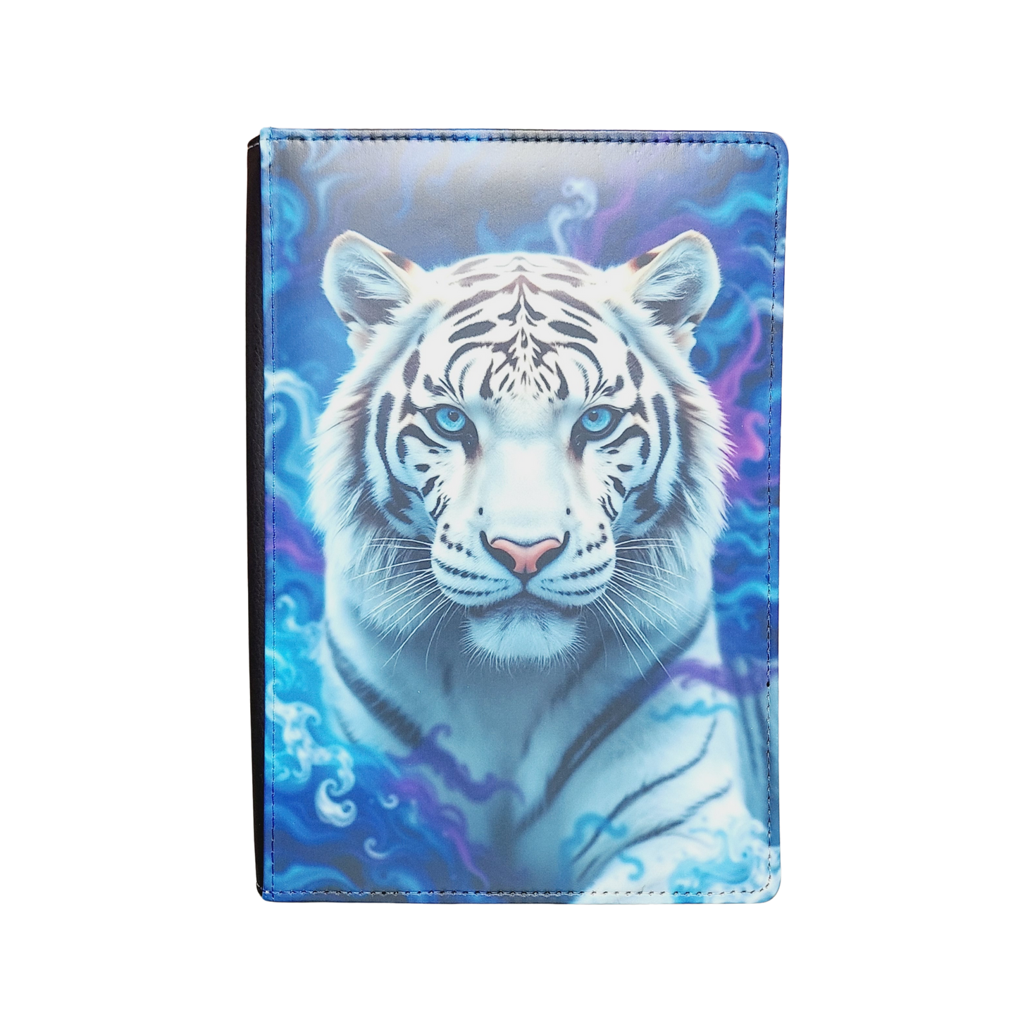 White Tiger Journal, Vibrant Blue and Purple Notebook
