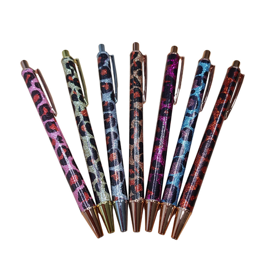 Leopard Print Smooth Glitter Ballpoint Pen