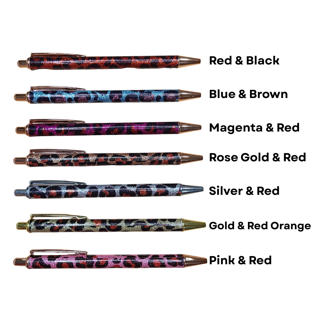Leopard Print Smooth Glitter Ballpoint Pen